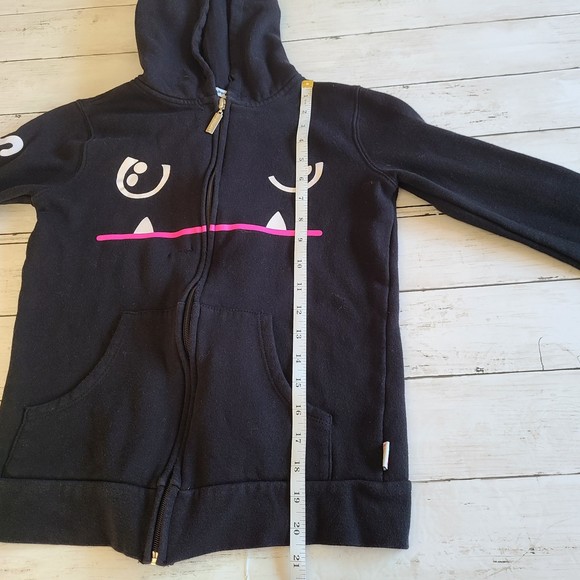 So So Happy Zip Up Black Hoodie Size Size XS - Picture 9 of 11